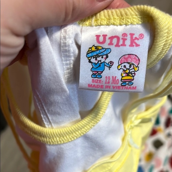 Unik Yellow Baby Dress with Cute Embroidery - Picture 2 of 2